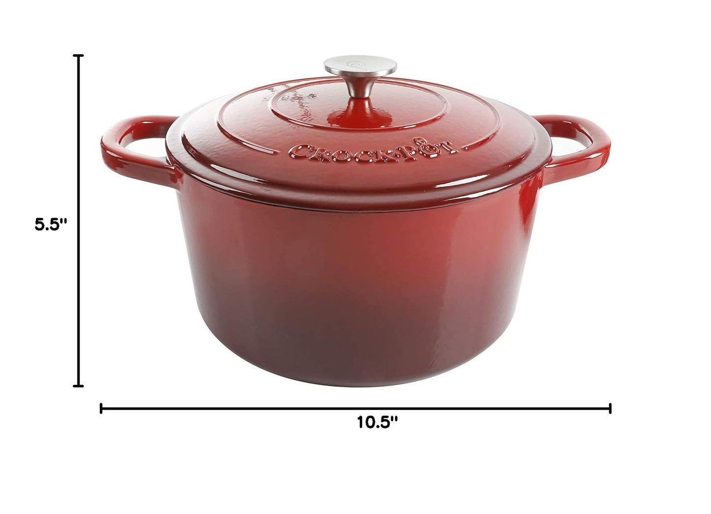 Artisan 7 Quart Round Enameled Cast Iron Dutch Oven (Scarlet Red / 7-Quart)