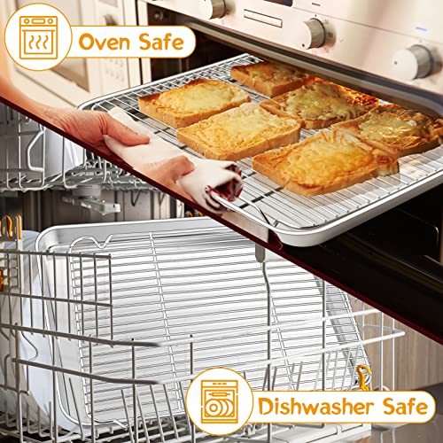 Stainless Steel Baking Sheet with Rack Set for Cookie (17.5 Inch)