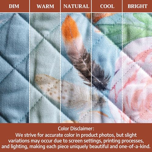 Maison d'Hermine Oven Gloves 100% Cotton Oven Mitt (077 - Ibiza - Blue / 7.5" x 13" (Oven Mitt))