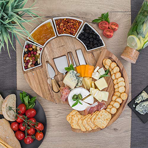 Charcuterie Board Set and Cheese Serving Platter (13 inch)