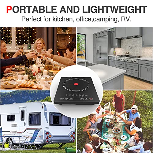 Electric Cooktop Portable Stove 1800W (Black Single)