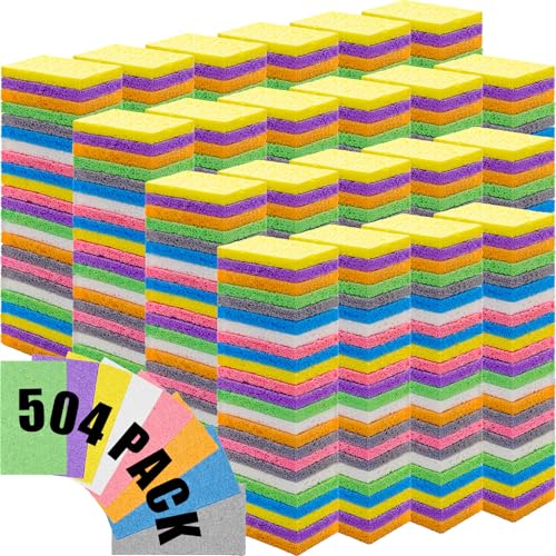 504 Pcs Sponges Bulk Sponges Kitchen Compressed Sponge (Multicolor)