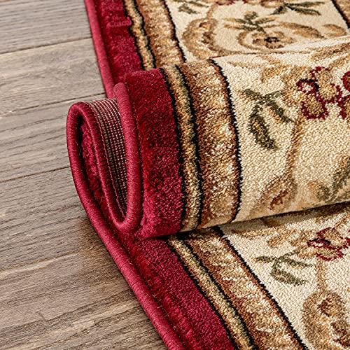 Patrician Trellis Red French European Formal Traditional 2x7 (2'3" x 7'3" (Rectangular) / Red)