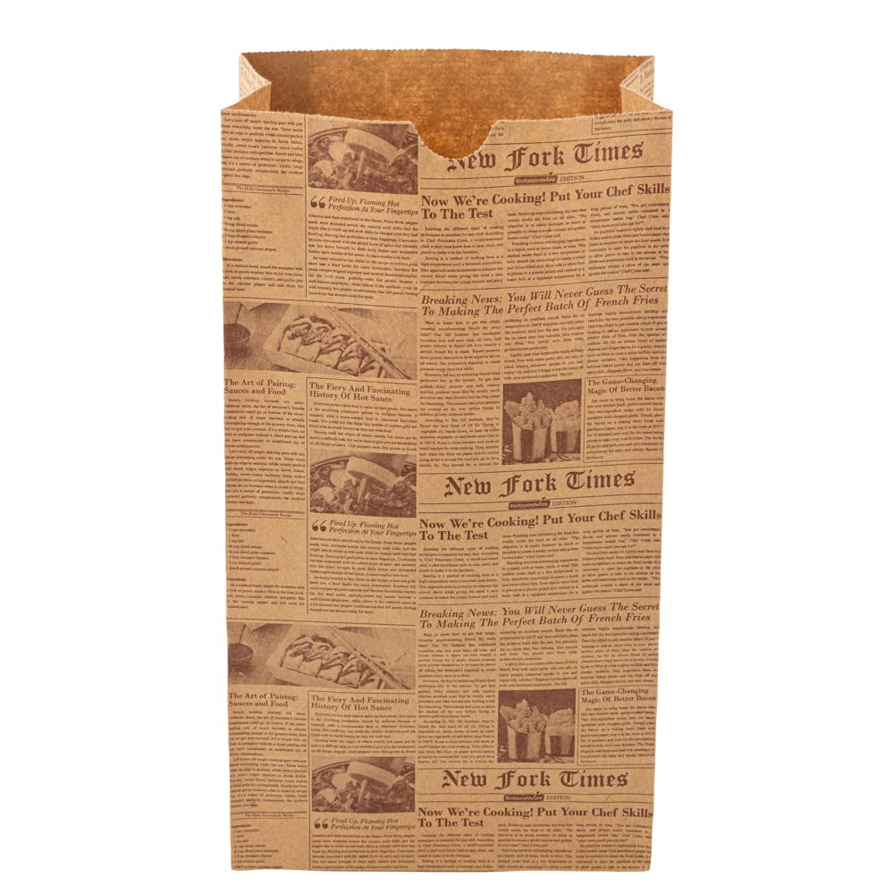 Bag Tek 6 Lb Disposable Lunch Bags 100 Sturdy Take Out Bags (6 lb / Kraft Newsprint)