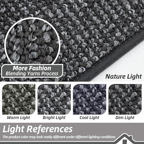 Kitchen Rugs and Mats 2PCS Non (Charcoal / 20"x32"+20"x48" (Rectangular))