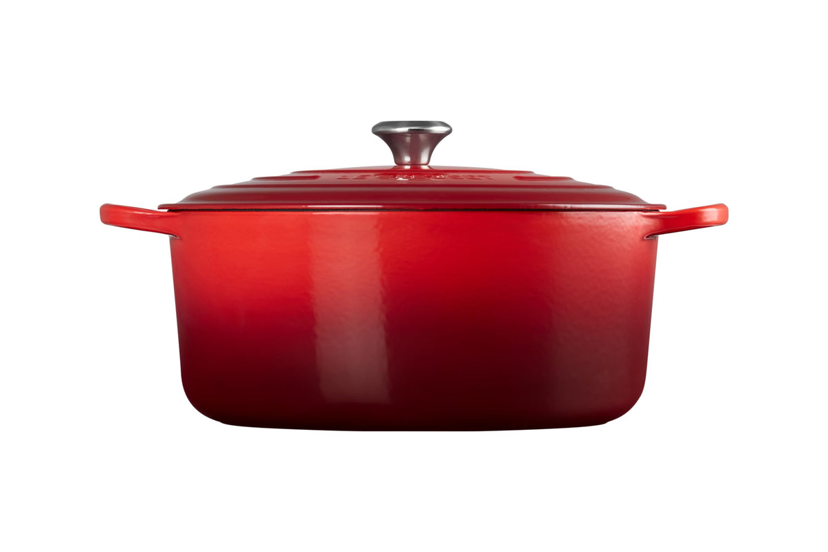 Enameled Cast Iron Round Dutch Oven (Cerise / 13.25 Qt)