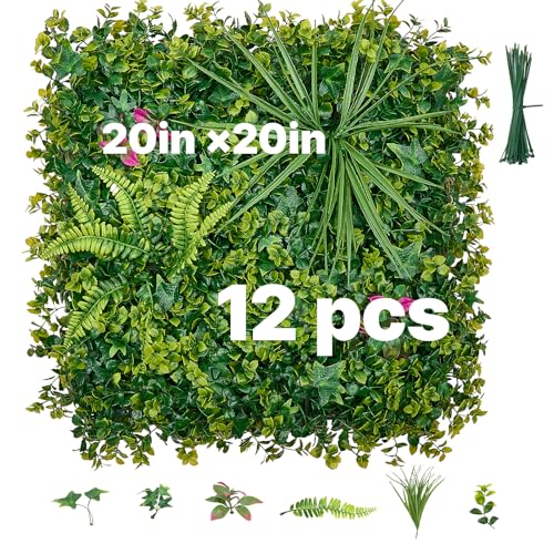 Artificial Plant Wall (Mixed Leaf / 20*20IN 12Pcs)