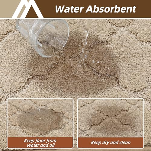 Kitchen Rugs Non Slip Washable 20"x32" (Warm Beige / 20"X 32")