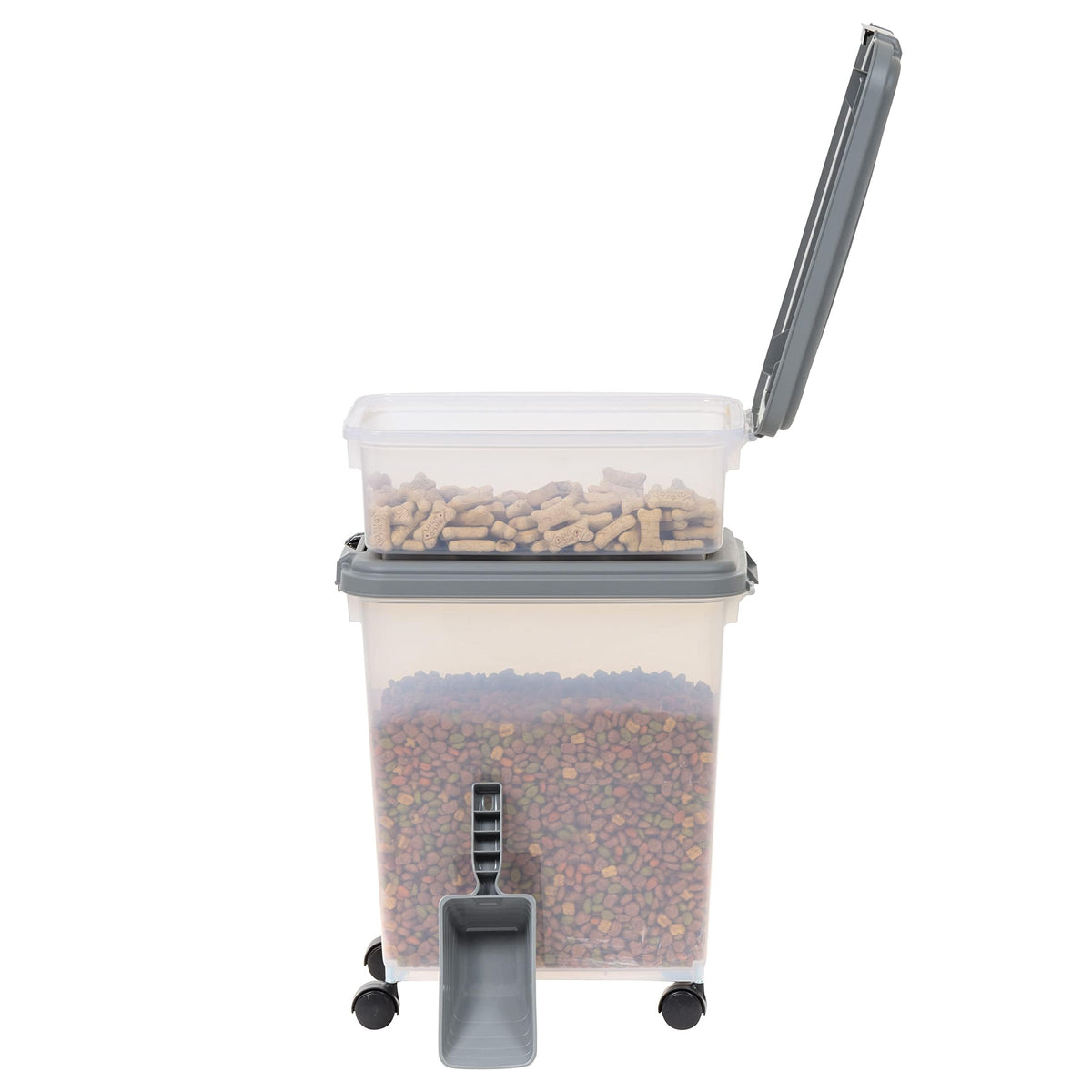 3 Piece Airtight Pet Food Storage Container Combo with Scoop (45 QT (33 QT + 12 QT))