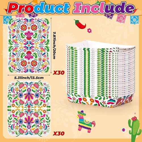 Mexican Taco Nights Food Trays (Mexican White and Green)