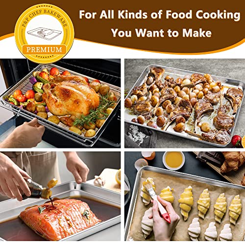 Stainless Steel Baking Sheet with Rack Set for Cookie (16 Inch)