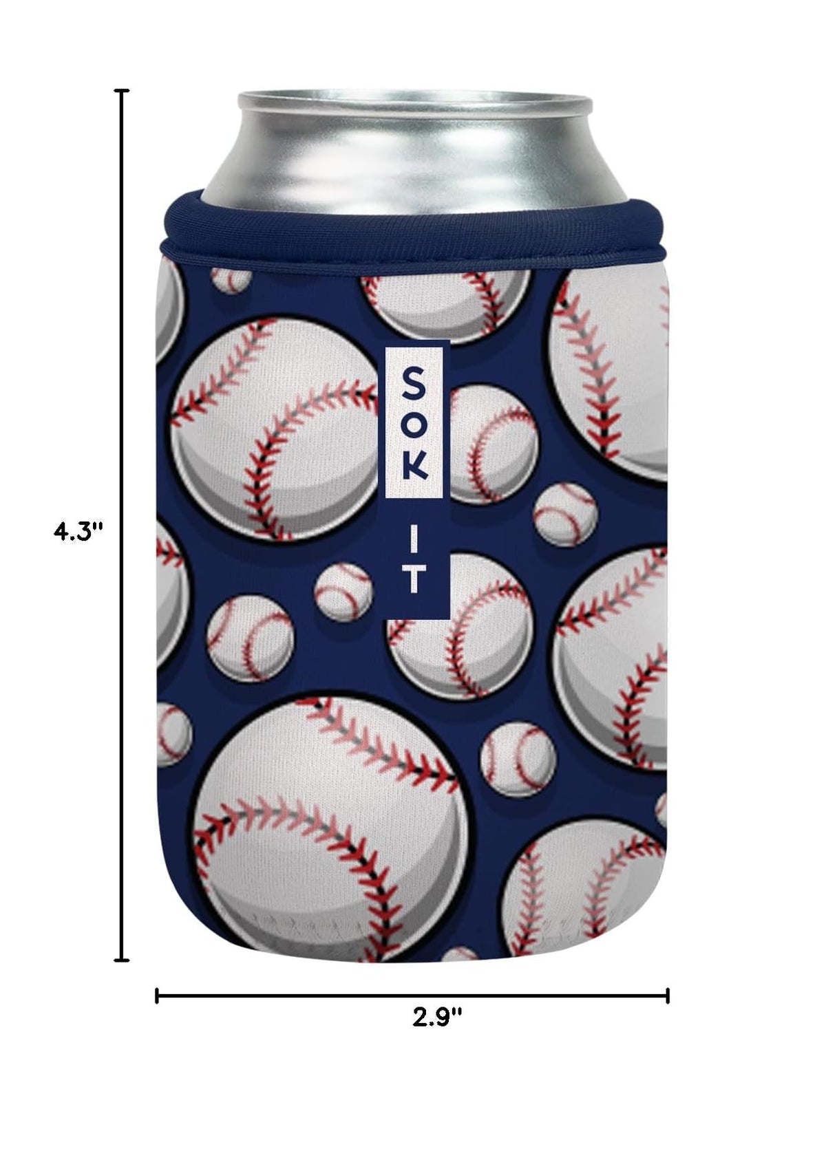 CanSok Sleeve for Beer & Soda Insulated Neoprene Cover (Baseball / 12oz Can Sleeve)