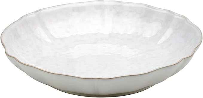 Casafina Ceramic Stoneware 13'' Pasta Serving Bowl - Impressions Collection, White | Microwave & Dishwasher Safe Dinnerware | Food Safe Glazing | Restaurant Quality Tableware