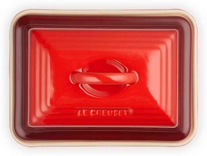 Le Creuset Stoneware European Butter Dish, Cerise