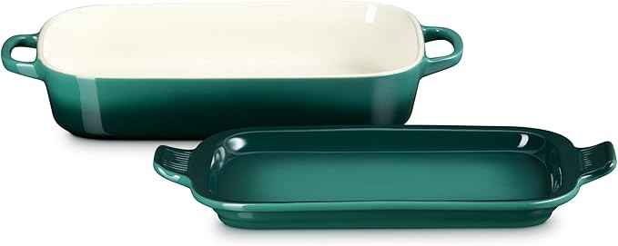 Le Creuset Stoneware Rectangular Dish with Platter Lid, 3 qt., Artichaut