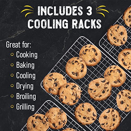 Cooling Racks for Cooking and Baking (3-Pack, Assorted Sizes / 2-Pack)