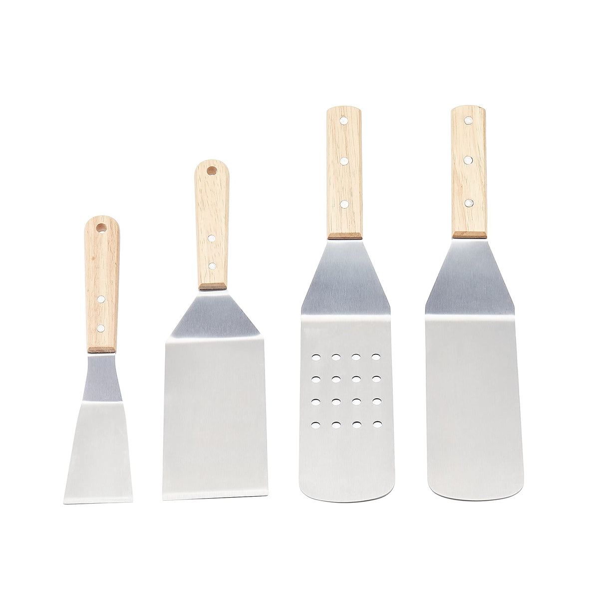 4 Piece Stainless Steel BBQ Grilling Tool Set for Outdoor Cooking (4 Count)