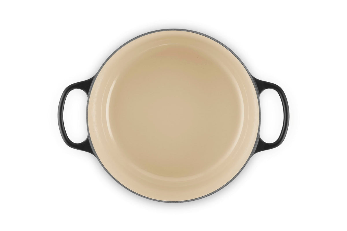 Enameled Cast Iron Round Dutch Oven (Licorice/Crucible Knob / 5.5 Qt)