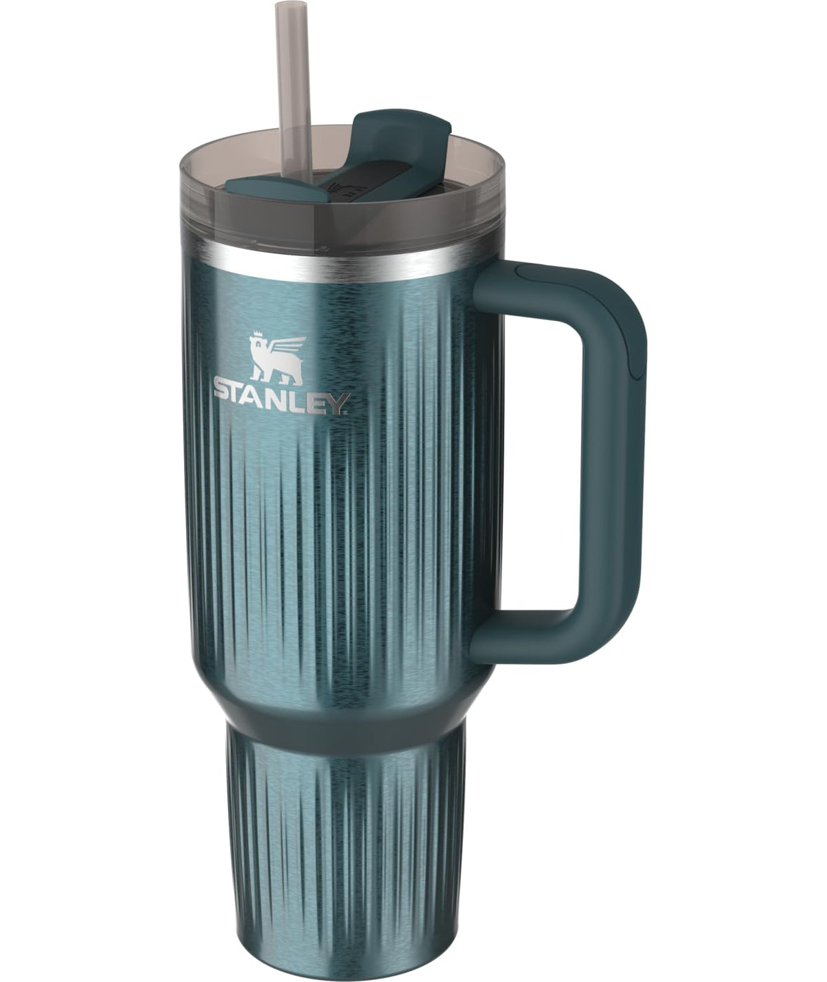Quencher H2.0 Tumbler with Handle and Straw 40 oz (40 Ounces / Fluted Marina Shine)