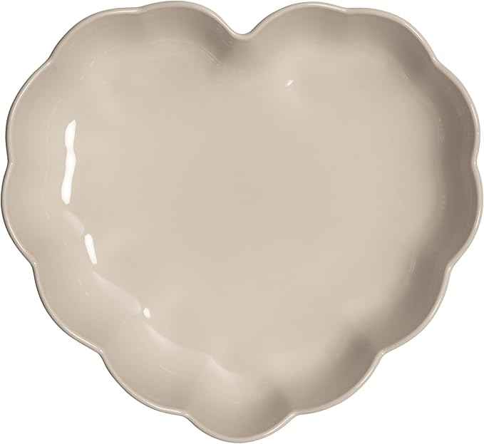 Emile Henry Made in France Ceramic Heart-Shaped Cake Dish, Madeleine Collection. 10.4" x 9.6" x 2.6", Clay