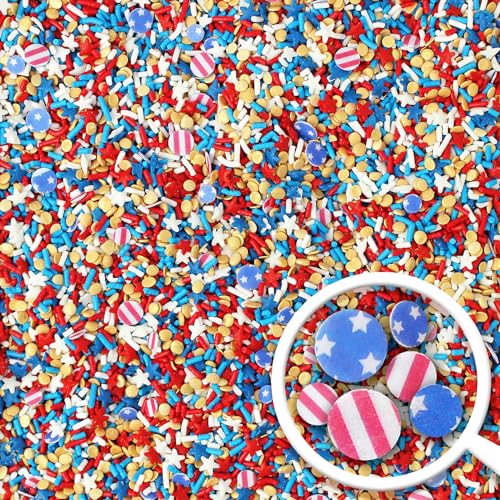 Stars and Stripes Sprinkle Mix (Red, Blue, White, Gold)