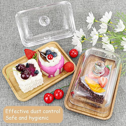 Crystal Clear Glass Butter Dish with Lid Butter Holder Container for Butter