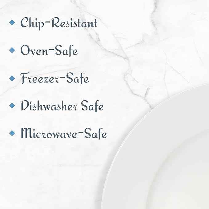 Mikasa Delray 40-Piece Bone China Dinnerware Set, White Round Dishes for 8 - Dinner Plates, Salad Plates, Cereal Bowls, Fruit Bowls and Mugs