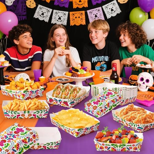 Mexican Taco Nights Food Trays (Mexican White and Green)