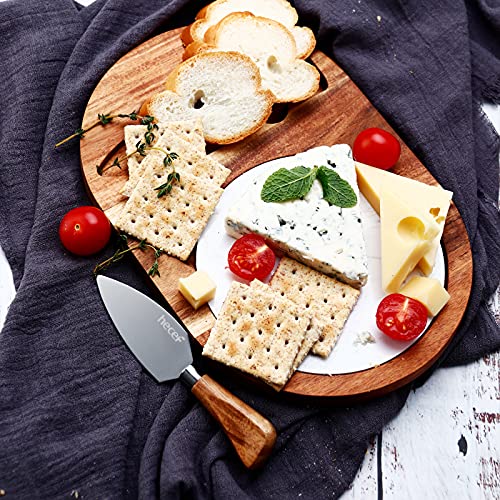 Oval Wooden Cheese Board Set (11"L x 7.5"W / White Marble)