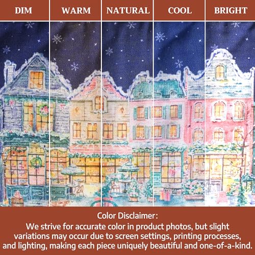 Double Oven Mitts 100% Cotton Double Oven Glove (123 - Christmas Market - Blue / 7" x 35" (Double Oven Mitt))