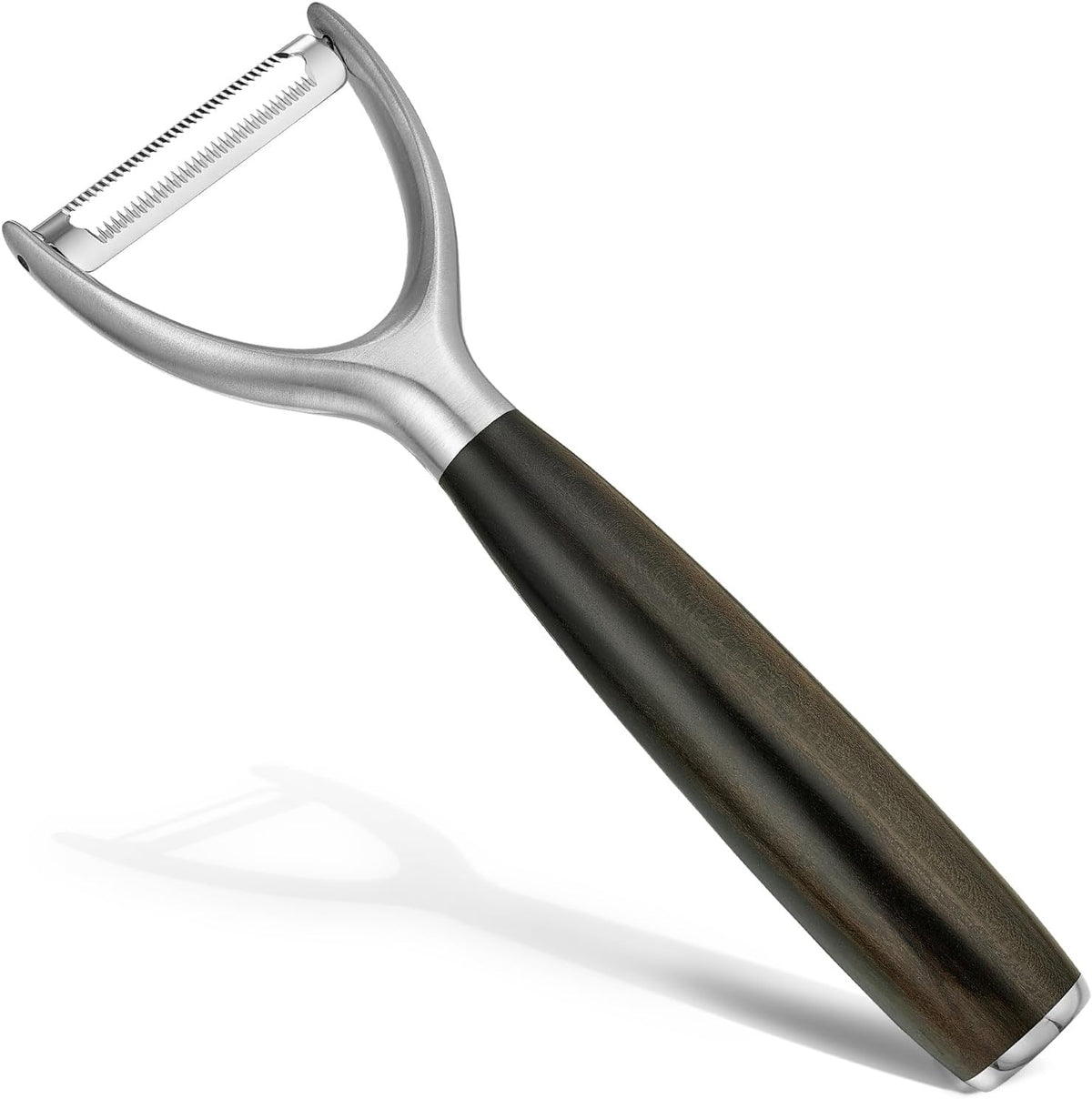 Serrated Blade Premium Y Type 304 Stainless Steel Multifunctional Kitchen Peeler Real Wood Handle Ultra Sharp Blade Vegetable Potato Apple（Agarwood） - HomeSpice