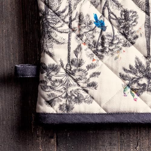 100% Cotton Oven Mitt & Pot Holder Set (021 - Amazonia / 7.5" x 13" & 8" x 8" (Oven Mitt & Pot Holder))