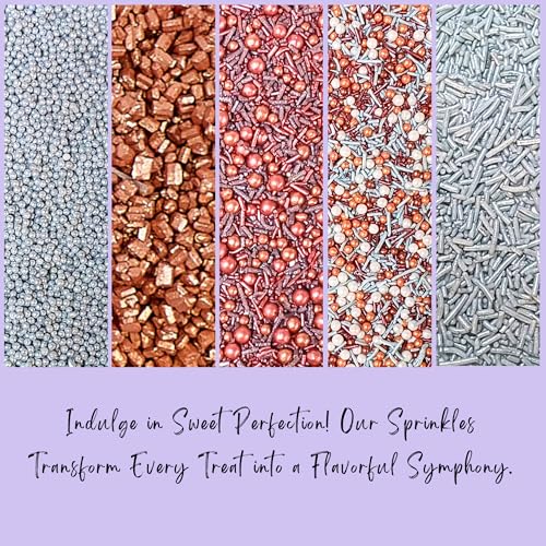 Rose Gold Edible Cake Sprinkles Mix