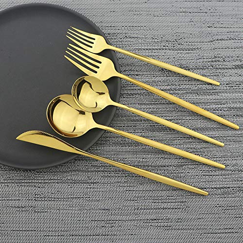 Shiny Gold Silverware Set (Service for 4 / Gold)