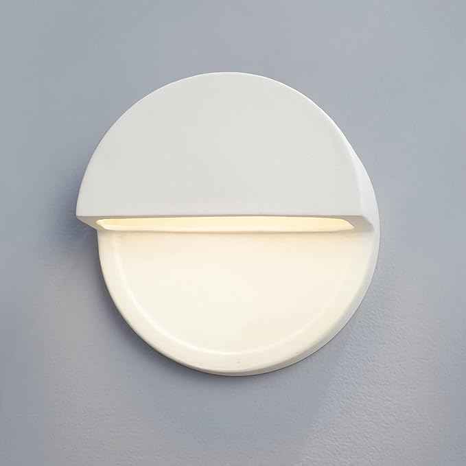 Ceramic Dome Dimmable LED Indoor/Outdoor Wall Sconce Light in with Closed Top for Dining Room, Hallway, Home Theater, Office, Patio, Porch or Doorway, Bisque