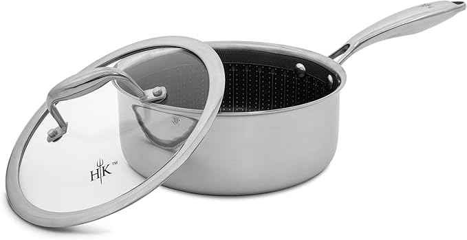 Hell’s Kitchen Hybrid Cookware 6 Piece Pot Set, 11 In Fry Pan, 4 Qt Sauté Pan, 7.5 Qt Pot, 2 Tempered Glass Lids, Nonstick, Scratch-Resistant, Dishwasher Safe, Multi-Cooktop Oven-Safe