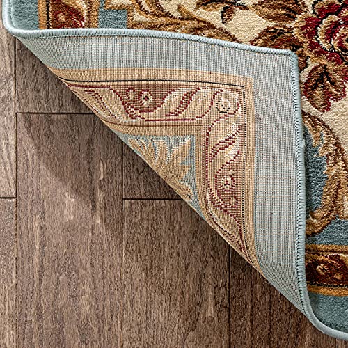 Timeless Collection Le Petit Palais Light Blue 5x7 Luxurious Traditional French Medallion Oriental Area Rug Perfect for Living Room Bedroom or Dining Room Easy (5'3" x 7'3" (Rectangular) / Light Blue)