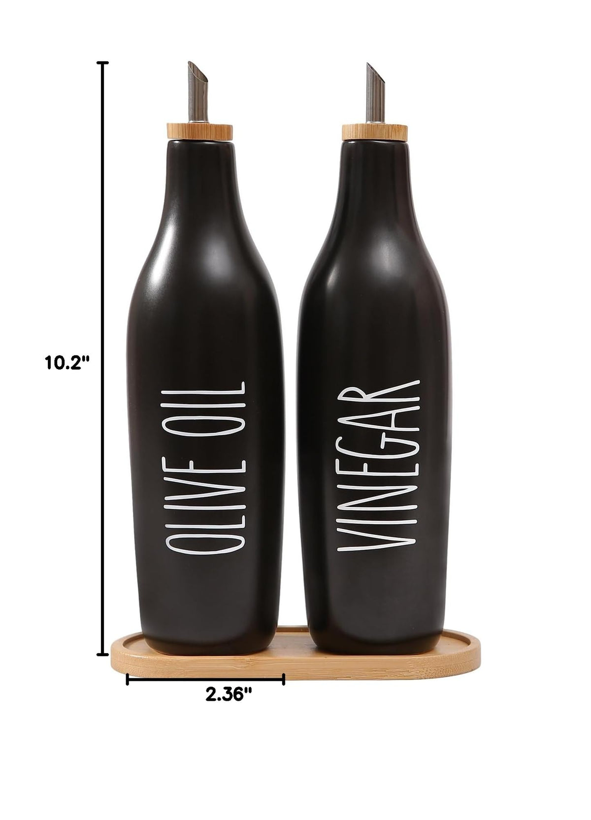 Olive Oil and Vinegar Dispenser Set (Print-Black&Tary)