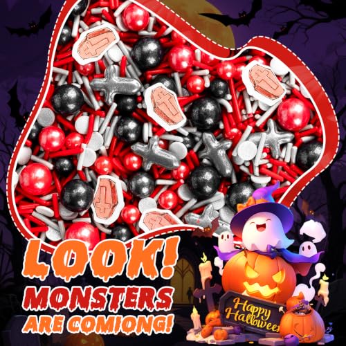 Halloween Edible Sprinkles (Red Black)