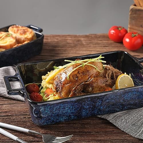 Ceramic Bakeware Set (Set of 3 / Blue)