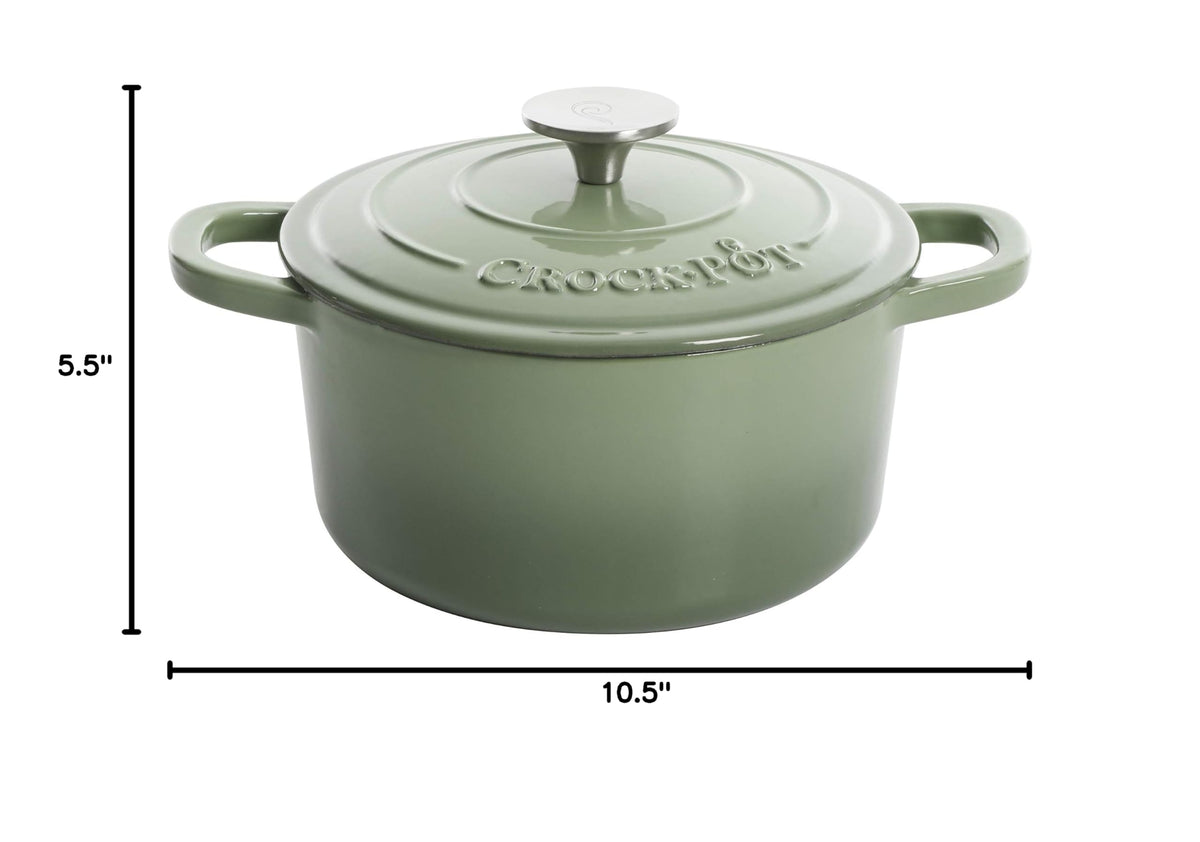 Artisan Round Enameled Cast Iron Dutch Oven (Pistachio Green / 7-Quart)