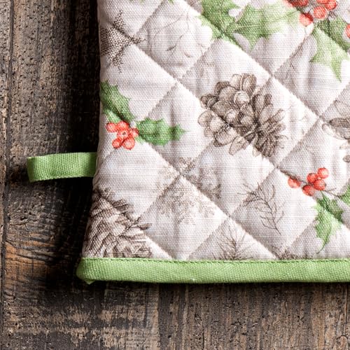 Maison d'Hermine Oven Gloves 100% Cotton Oven Mitt (115 - Christmas Dew / 7.5" x 13" (Oven Mitt))