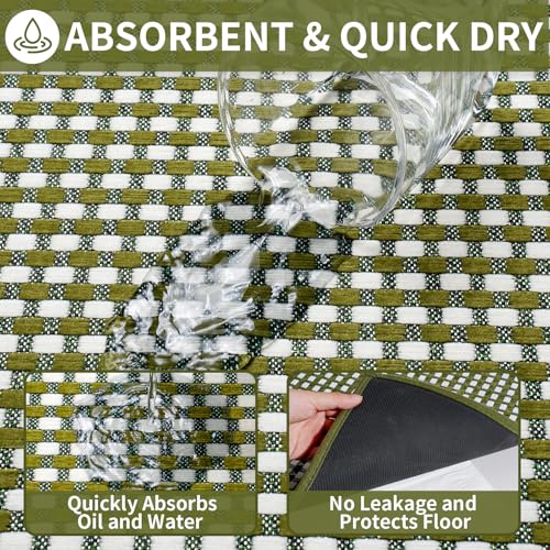 Kitchen Rugs Kitchen Mats for Floor Non Slip Washable Blue 17" x47 (5.365 Sq Ft)