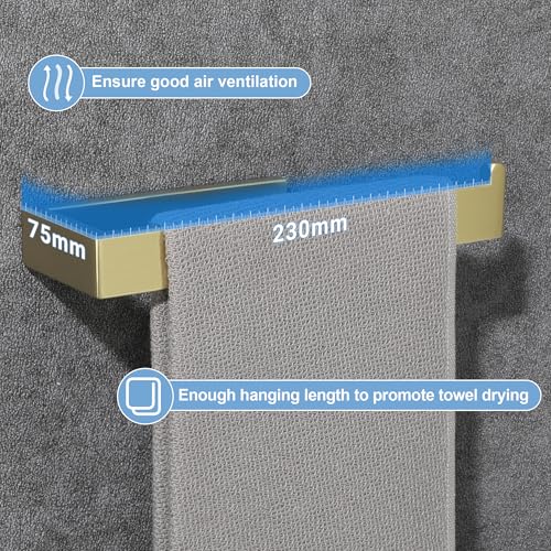 Bathroom Hand Towel Holder (Brushed Gold)