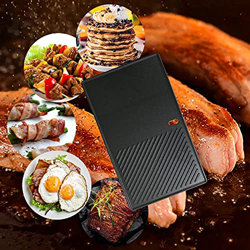7637 Cast Iron Griddle Grates for Weber Spirit 200 Grill Parts (17.5" x 10.2" x 2.1")