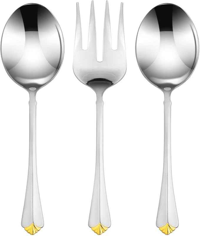 75-Pc Luxury Flatware Set for 12 w/Storage Case 24K Gold Premium Dining Cutlery Service - 18/10 Surgical Stainless Steel Silverware Hostess Serving Set in a Chest