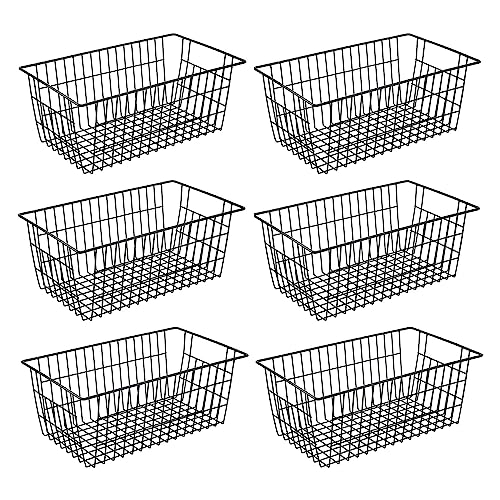 Wire Storage Baskets (6 Pack / Black)