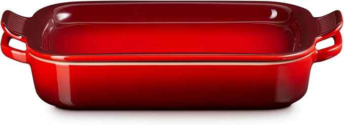 Le Creuset Stoneware Rectangular Dish with Platter Lid, 3 qt., Cerise