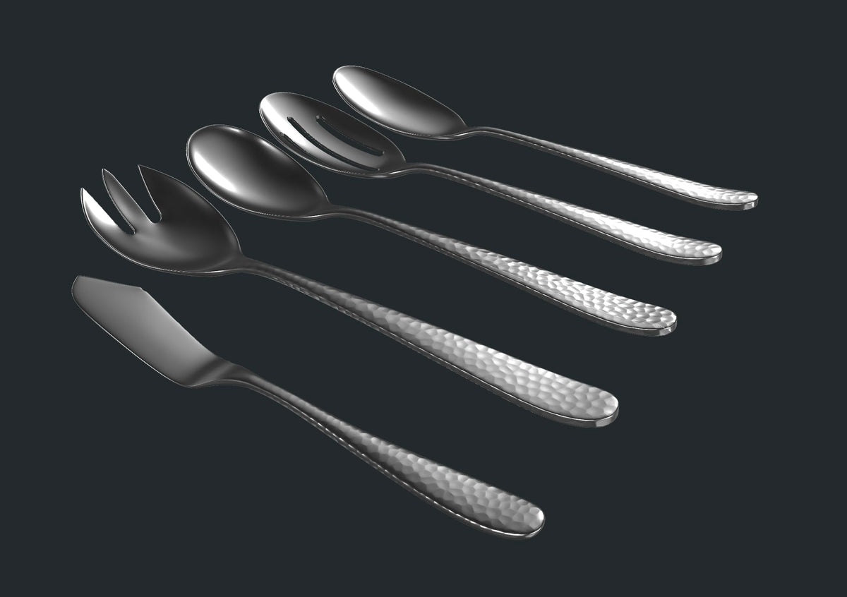 Hammered Serving Utensil Set (10-Piece Serving Set)