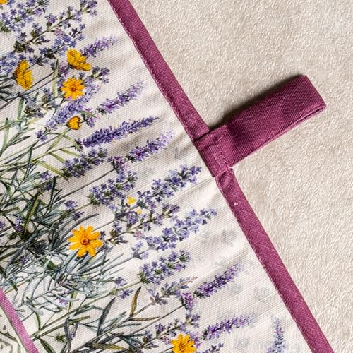 Double Oven Mitts 100% Cotton Double Oven Glove (016 - Fanny Lavender / 7" x 35" (Double Oven Mitt))